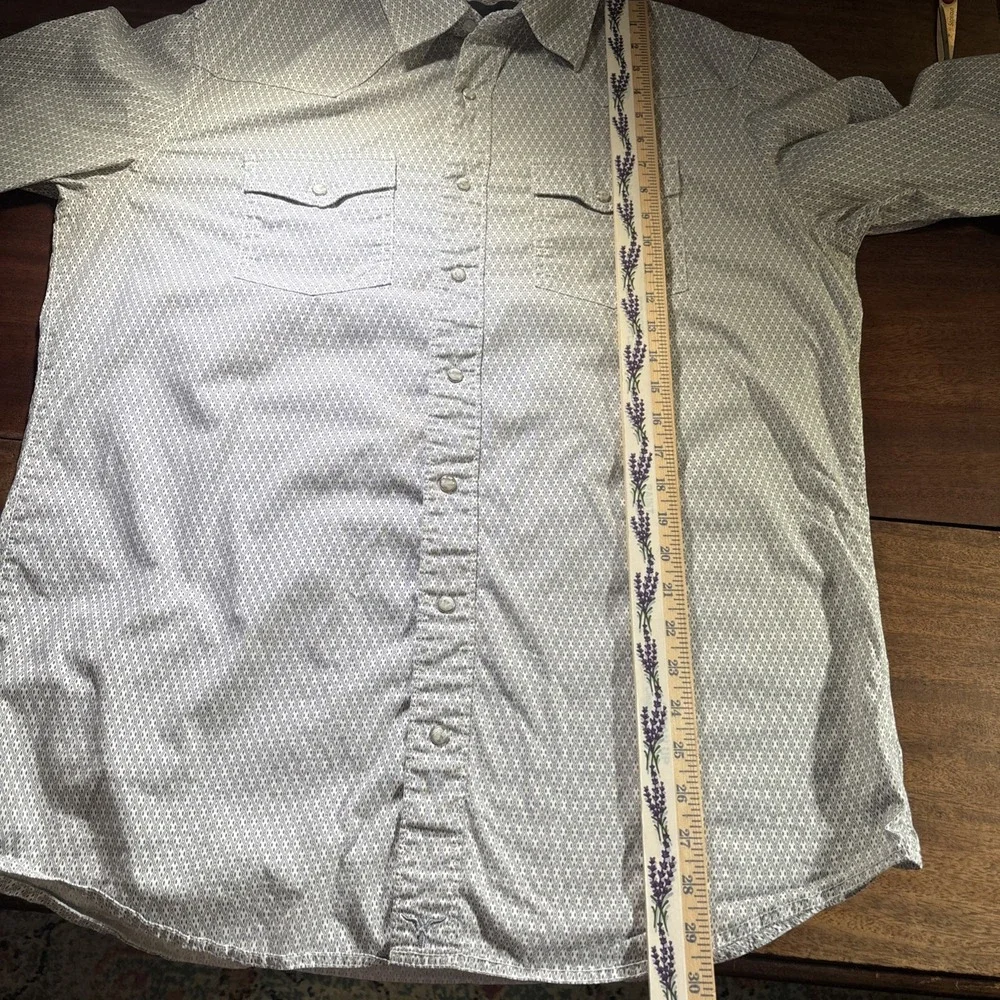 Wrangler 20X Competition Advanced Comfort Long Sleeve Pearl Snap Mens Large Tall - Picture 13 of 14